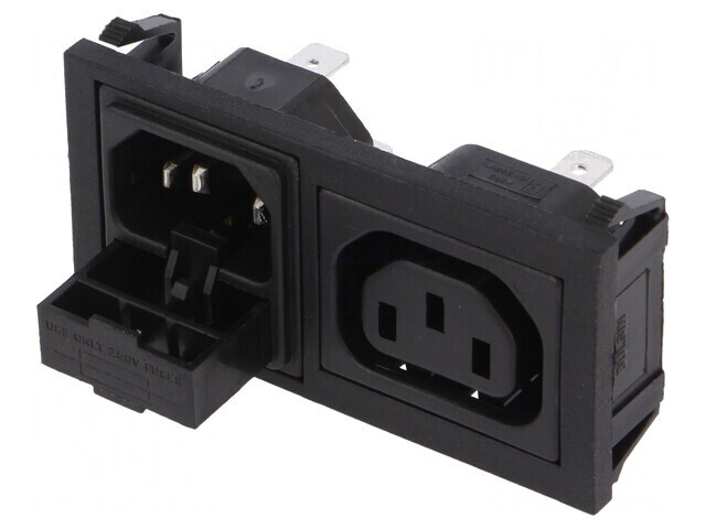Conector Alimentare AC Tată-Mamă 10A 250V IEC 60320