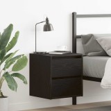 VidaXL Noptiere de perete 2 buc Stejar negru 38x34x40 cm