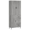 Dulap inalt, gri sonoma, 69,5x34x180 cm, lemn compozit