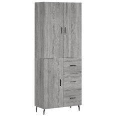 Dulap inalt, gri sonoma, 69,5x34x180 cm, lemn compozit