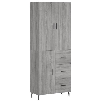 Dulap inalt, gri sonoma, 69,5x34x180 cm, lemn compozit foto