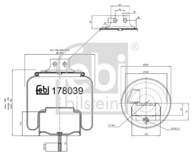 FEBI BILSTEIN 178039 Burduf, suspensie pneumatica foto
