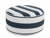 Taburet gonflabil Stripes, Bizzotto, &Oslash;53 x 23 cm, poliester filat rezistent la apa, alb/albastru