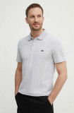 Lacoste tricou polo barbati, culoarea gri, neted