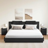 vidaXL Noptiere, 2 buc., negru, 30x30x40 cm, lemn prelucrat 800516