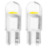 Bec pozitie LED AMIO T10 W5W COB 12V alb, set 2 buc