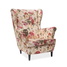 Fotoliu clasic tapitat Lord I material textil cu model floral, LORDCWM82 - Signal Colorat