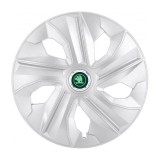 Set 4 Capace Roti potrivite jantelor de 16 inch, pentru Skoda Nou Verde, model Luna Crom
