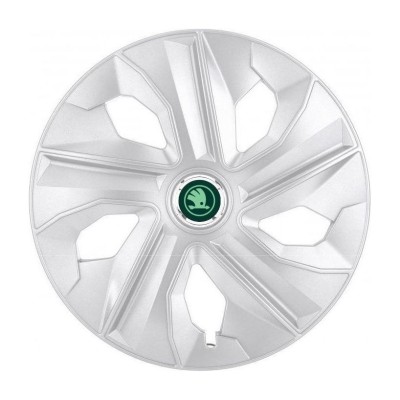 Set 4 Capace Roti potrivite jantelor de 16 inch, pentru Skoda Nou Verde, model Luna Crom foto