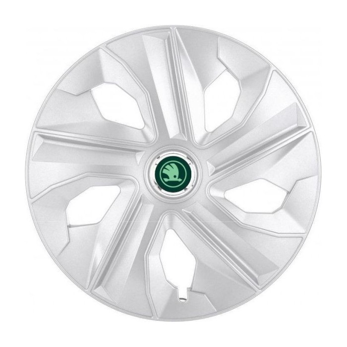 Set 4 Capace Roti potrivite jantelor de 16 inch, pentru Skoda Nou Verde, model Luna Crom
