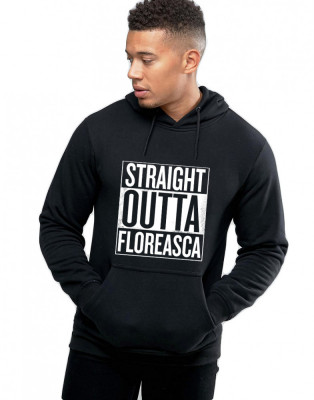 Hanorac Barbati Negru - Straight Outta Floreasca - 2XL foto