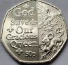 50 pence 2022 Isle of Man , God Save Our Gracious Queen, unc, Europa