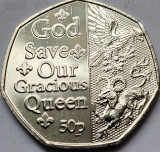 50 pence 2022 Isle of Man , God Save Our Gracious Queen, unc