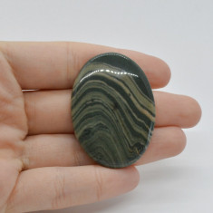 Cabochon jasp zebra verde 45x32x5mm c8