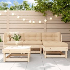 vidaXL Set mobilier relaxare de gradina 5 piese lemn masiv de pin foto