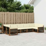 vidaXL Set de canapele de exterior cu pernă 7 pcs Natural și Crem 3381658