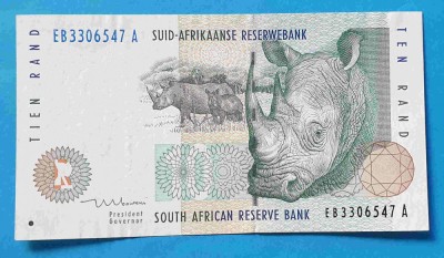 Bancnota veche Africa de Sud 10 Rand - superba foto