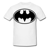 Tricou &quot; Batman logo alb-negru &quot;