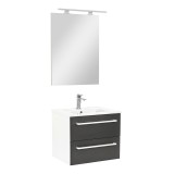 Mobilier complet de baie Vario Clam 60 alb-antracit