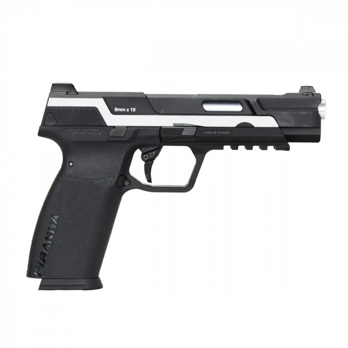 Replica pistol GTP9 gas GBB Piranha Mk I Silver G&amp;G