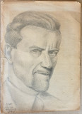 Hans Herman - portret in creion / carbune, semnat, Portrete, Realism