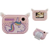 Cumpara ieftin Camera foto-video digitala pentru copii, THD Pixels C3Pro, Wifi, imprimanta termica, rezolutie 12 megapixeli, model unicorn roz