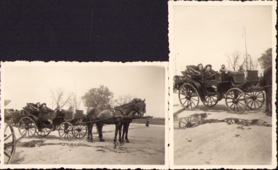 HST M592 Lot 2 poze trăsură birjă 1937 Rom&amp;acirc;nia foto