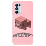 Husa compatibila cu Oppo A72 5G model Minecraft Pig, Silicon, TPU, Viceversa, Transparent, Carcasa