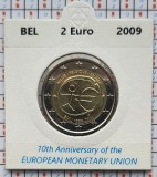Belgia 2 euro 2009 UNC - 10 Years of EMU - km 282 - cartonas personalizat E001