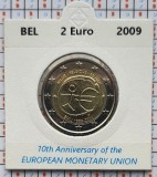 Belgia 2 euro 2009 UNC - 10 Years of EMU - km 282 - cartonas personalizat E001, Europa