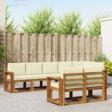 vidaXL Set de canapele de exterior cu pernă 8 pcs Natural și Crem 3366573