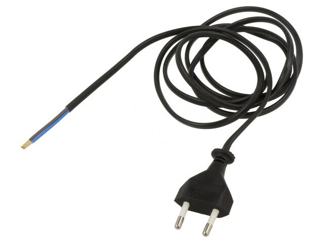 Cablu Alimentare 2x0,75mm2 PVC 1,5m Negru