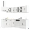 Set dulap de bucătărie 11 piese &bdquo;Lucca&rdquo; alb lucios Lemn