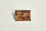 Insignă URSS Taras Șevcenko &ndash; Poet Național Ucrainean &ndash; Vintage, insigna sovietica, tabere de pionieri, anii 80