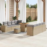 Cumpara ieftin Set de canapele pentru grădină cu pernă 11 pcs Bej, Gri deschis