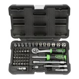 Trusa Chei Tubulare Hexagonale JBM 56 piese, 1/4", CRV, Clichet 72 Dinti, Profesionala/Hobby