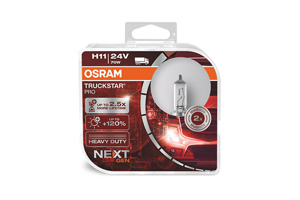 SET 2 BECURI CAMION 24V H11 70 W TRUCKSTAR PRO +120% NextGen OSRAM