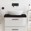 Blat Baie Lemn Masiv Stejar Maro Inchis 60x60 cm Margine Naturala Rustic
