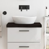 Cumpara ieftin Blat de baie, maro &icirc;nchis, 60x60x(2-6) cm, lemn masiv tratat