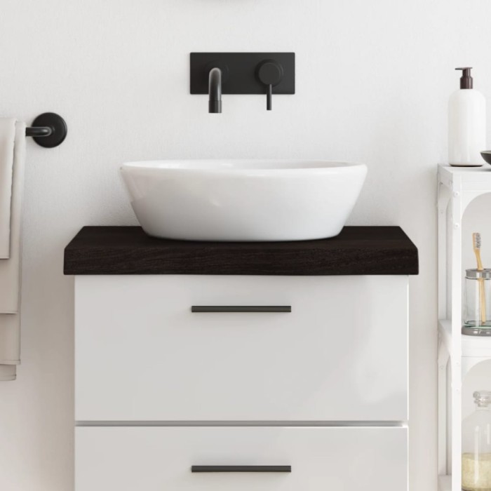 Gossi blat de baie, maro inchis, 60x60x(2-6) cm, lemn masiv tratat