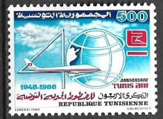 C1829 - Tunisia 1988 - Aviatie 1v.neuzat,perfecta stare