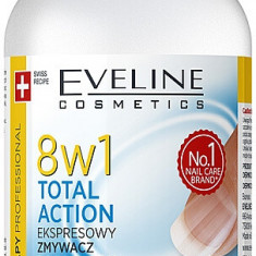 Dizolvant pentru unghii Total Action 8 în 1, 150 ml, Eveline Cosmetics