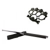 Set Autoaparare: Baston Telescopic Argintiu 65cm + Box Rozeta Craniu Negru Otel - Ideal pentru Protectie si Siguranta
