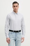 Barbour camasa din bumbac Striped Oxtown Tailored Shirt barbati, culoarea gri, cu guler button-down, slim, MSH5303