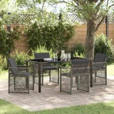 vidaXL Set de masă pentru grădină 5 pcs Gri poliratan 3380627