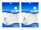 Cumpara ieftin Set 2 pungi ata dentara cu maner, alb, 48 bucati, 24 bucati punga, scobitori interdentare pentru curatarea dintilor si igiena orala zilnica