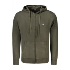 Hanorac cu fermoar barbati, cu mini logo brodat, Regular fit, verde inchis, 2XL