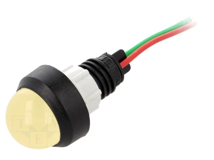 Lumină LED galbenă 24V &Oslash;13mm