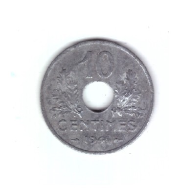 Moneda Franta 10 centimes 1941, stare buna, curata foto