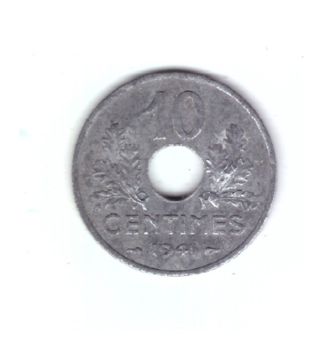 Moneda Franta 10 centimes 1941, stare buna, curata